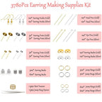 3780Pcs Earring Making Supplies Kit, Hardware Pieces Repair Parts With Hooks, Pins, Jump Rings, Backs, Posts and Findings for Jewelry Making