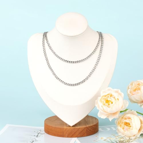 UMAOKANG 5 Meters Cuban Chain for Necklace DIY Jewelry Making Chains Bulk Stainless Steel Chain for Jewelry Making with Jump Rings and Lobster Clasps - color: 1.2mm Silver Cuban