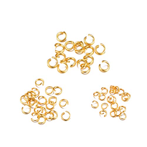 120pcs Gold Color 304 Stainless Steel Lobster Clasps Claw Clasps and Open Jump Rings for Bracelet Necklace Jewelry Making Findings - color: 0158