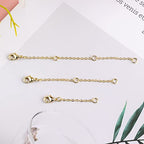 Gold Necklace Extenders,14K Gold Chain Extenders with Lobster Clasp, Durable Plated Solid Brass Necklace Bracelet Anklet Extension Chains(1 2 3 Inches, 3PCS) - color: D-Gold, size: 1,2,3inch