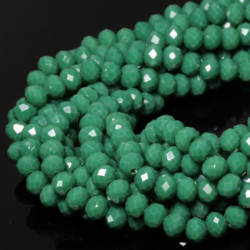 5 Strands 6mm 375PCS Dark Green Crystal Beads, Song Xi Porcelain Jade Glass Beads for Jewelry Making, Gemstone for Necklace Earring, Arts and Crafts, DIY and Craft Supplies - color: Dark Green, size: 6mm(5 Strands)