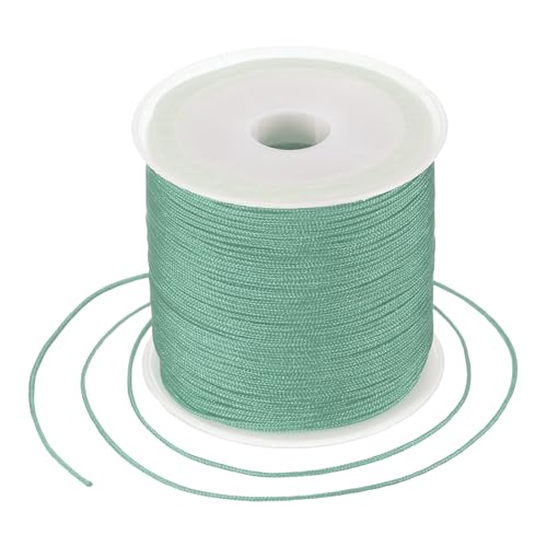 MECCANIXITY 0.8mm Nylon String for Bracelets, 44 Yards Satin Nylon Beading Thread Chinese Knotting Cord for Jewelry Making DIY Craft Beading Friendship Necklace Bracelet(Peacock Green) - color: Peacock Green, size: 0.8mm