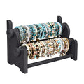 Ikee Design Wooden 2-Tier Bar Bracelet Bangle Jewelry Holder Stand Display Organizer, Wood Bracelet Bangle Holder, 11.75 W x 5.38 D x 8 H in,Black Color - color: Black