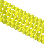 MJDCB 30pcs Lemon Yellow Cat Eye Stone Beads 12mm Round Crystal Loose Bead for Jewelry Making DIY Bracelets Necklace - color: Lemon Yellow, size: 12mm(30pcs)