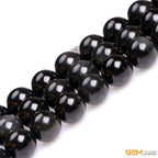 GEM-Inside Natural 16mm Black Obsidian Gemstone Loose Beads Round Energy Power Beads for Jewelry Making 15" - color: Black Obsidian, size: 16mm