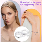 Pndeyo Double Opening Lobster Clasp, 925 Sterling Silver Jewelry Connector Extender, Hypoallergenic Spring Clasp for Keychains Necklace Bracelet Jewelry Making - color: Silver-1pc-0.39"×0.26"