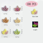 100 Pcs Luminous Fall Nail Art Charms Mixed Color Resin Maple Leaves Nail Charms 3D with Night Light Fall Leaves Designs Nail Accessories Autumn Charms for Acrylic Nails DIY Thanksgiving Nail Supplies - color: Luminous Fall Leaves