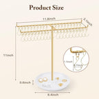 OAOLEER Bracelet Holder Organizer,2 Tier Jewelry Stands and Displays with 40 Movable Hooks Gold Bracelet Stand Jewelry Rack for Necklaces Bangles - size: Two Tier-Gold