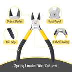 Mr. Pen- 5" Wire Cutters Bulk, 5 Pack, Precision Cutting Pliers, Ultra Sharp Wire Snips Wire Clippers, Diagonal Cutting Pliers for Jewelry Making Crafting, Wire Cutters Set - color: Yellow, Spring-loaded, size: 5 inch, 5 Pack