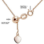 Hoops & Loops Sterling Silver 1.5mm Rolo Adjustable Chain Necklace, from 12" to 20" - color: 20"-Rose Flash Silver