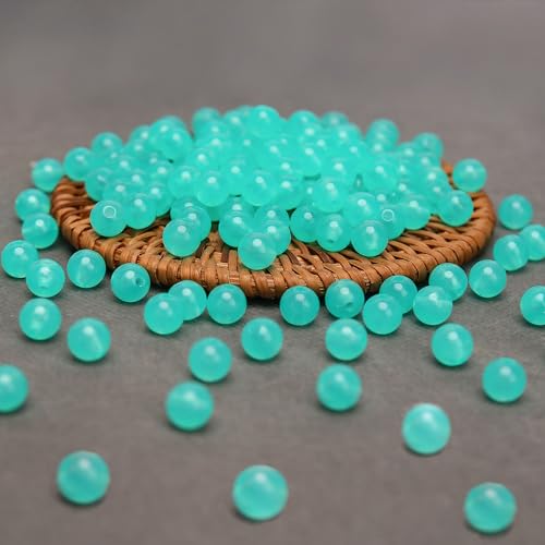 BONNY BOXX 1000PCs 6MM Jelly Peacock Green Acrylic Round Beads, Smooth Transparent Acrylic Balls, Plastic Resin Gumball Bubblegum Chunky Beads for Necklace & Bracelet Making, Crafting Supplies - color: Jelly Peacock Green, size: 6MM