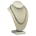 Novel Box Beige Linen Bust Stand Jewelry Necklace Display 6.5x4x10 Inches - Freestanding Travel Necklace Holder Stand - Necklace Mannequin Organizer Stands - Necklace Displays Medium - color: Beige Linen, size: Medium
