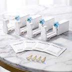Nunpag 12 Pcs Ear Piercing Kit Disposable Ear Piercing Gun Kit with 4 Pcs 6 Prong Setting Cubic Zirconia Earrings Stud 316L Stainless Steel Easy to Use at Home Self Ear Piercer Gun Kit Tool - color: Gold