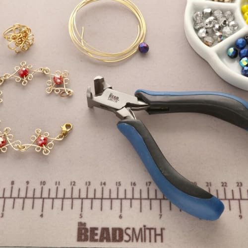 The Beadsmith Ergonomic End Cutter Tool – 5 inches (127mm) – Comfortable Ergonomic Grip, Double-Leaf Springs & Polished Steel Head – Extra-Fine Tips Precision to Medium Level Work - style: End Cutter