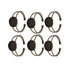 EXCEART Adjustable Bracelet Bottom Holder 2X2 Inch Round Metal Bezel Tray for Diy Jewelry Making Crafts Custom Wrist Chains Set of 6 - color: bronze, size: 5*2cm