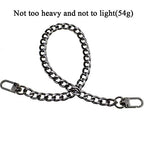 HAHIYO Purse Chain Strap Length 15.7 inches Bright Black for Shoulder Cross Body Sling Purse Handbag Clutch Replacement Strap Comfortable Flat 0.4” Wide Enough 2.4mm Extra Thick Metal Strap 1 Pack - size: Bright Black 15.7 inches