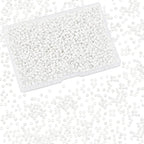 PH PandaHall White Seed Beads, 2000 Pcs 3mm 8/0 Glass Seed Beads Round Small Pony Bead Waist Beads Mini Spacer Beads for Earring Bracelet Necklace Anklet Jewelry DIY Craft Making - color: White-2000 Pcs