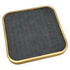TheDisplayGuys - Aluminum Jewelry Organizer Display Tray - Faux Suede Insert - 104 Ring Holder Slots - Gold/Grey - color: Grey Suede, size: Ring Slots - 104, style: Aluminum - Gold