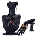 UNICRAFTALE 2pcs Jewelry Mannequin Display Set Black Resin Side Body Model Bust Shaped Jewelrys Necklace Displays Stands with Mannequin Hand Bracelet Necklace Ring Display Stand for Jewelry Displays - color: Black