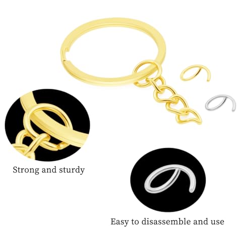 50Pcs Keychain Key Ring with Chain Bulk Split Key Chain,1.1 Inch Key Chains Parts with Open Jump Ring Connector for Jewelry Making Crafts (Mixed Colors) - color: 50Pcs Mix