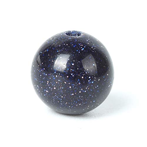 100Pcs Natural Stone 6mm Blue Sand Stone Round Loose Gemstone Energy Healing Beads Hole Size 1mm DIY Smooth Beads for Bracelet Necklace Earrings Jewelry Making - color: Blue Sand Stone, size: 6mm