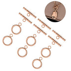 Round Toggle Clasps, Stainless Steel Toggle Clasps Rose Gold Jewelry Clasps for Necklace for Bracelet