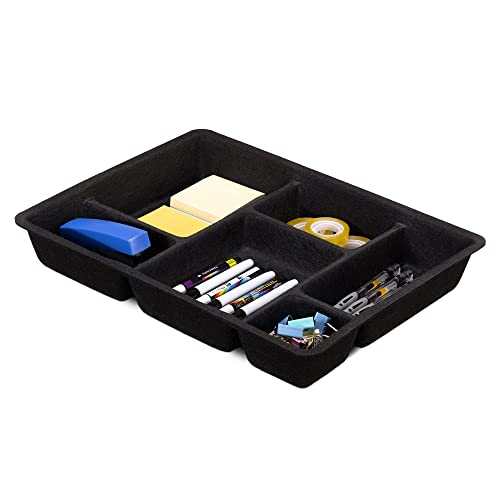 Navaris Felt Drawer Organizer Tray - Tidy Desk Drawers, Office Supplies, Jewelry, Cosmetics, Small Personal Items and Accessories - Black - color: Black
