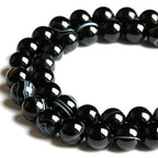 100pcs 10mm Black Stripe Agate Beads Natural Gemstone Beads Round Loose Beads for Jewelry Making - color: Black Stripe Agate, size: 10mm