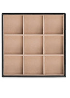 Glenor Co Jewelry Organizer Tray - Set of 2 - Stackable 18 Slots Jewelry Storage Trays - Display on Dresser or Drawer - Compatible with Other Trays - Black - size: Square - 9 Slot x 2