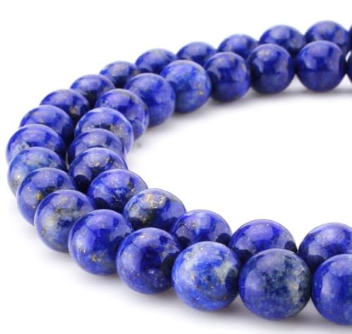 120pcs Adabele Natural Blue Lapis Lazuli Healing Gemstone 6mm Round Beads Gem Stone Spacer for DIY Craft Jewelry Making GS5-6 - color: Lapis Lazuli, size: 6mm (120pcs/2 strands)