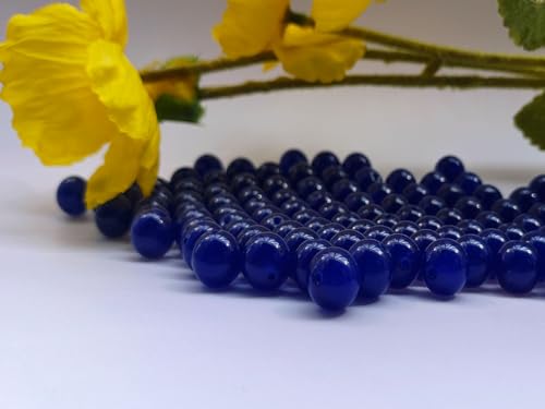 Stone Beads 6mm 140pcs Dark Blue Chalcedony Beads Round Loose Gemstones Beads for Bracelet Necklace Jewelry Making (6mm, 60631 Dark Blue Chalcedony) - color: Dark Blue Chalcedony Beads, size: 6mm