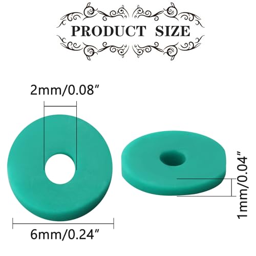 Lake Green Polymer Clay Beads, 6mm Heishi Bead for Jewelry Bracelets Necklace Making 1000PCS - color: Lake green