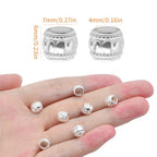 100pcs Alloy Round Column Spacer Beads Large Hole (4 mm) Tube Loose Beads Bulk Metal Spacers Craft Supplies for DIY European Bracelet Necklace Earrings Jewelry Making, Bright Silver - color: Bright Silver