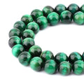 Bymitel 90 pcs Round Loose Stone Beads Gemstone Spacers for Charm DIY Jewelry Making 15.5" per Strand 4mm (Green Tiger's Eye, 4mm) - color: Green Tiger's Eye, size: 4mm