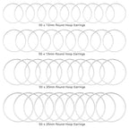 200pcs Earrings Beading Hoop 12/15/20/25mm Earring Finding Beading Hoop Earrings Hypoallergenic Round Earrings Open Bezel Pendant Frame for DIY Jewelry Making(Silver) - color: 200PCS;Silver;4 Sizes
