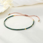 KELITCH Adjustable turquoise bead bracelet single color knitting friendship bracelet fashion jewelry daily wear gift (28 color selection) - color: Dark Green 04O