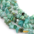 GEM-Inside Crystal Stone Chips for Jewelry Making Genius Gemstone Freeform Loose Beads with Hole for Bracelet Necklace Making Adults 34" (Amazonite, 7-8mm) - color: Amazonite