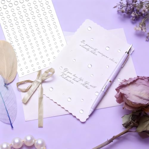324 Pcs Clear Dewdrop Droplets Stickers Self-Adhesive Round Water Drops Embellishments Flatback Resin Round Craft Beads for DIY Scrapbooking Crafts Card Making Decor Accessories