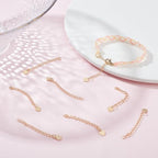Beebeecraft 20Pcs Heart Necklace Extender 18K Gold Plated 53mm Extender Chain End Chains with Heart Chain Tabs for Jewelry Making Bracelet Findings - color: Gold-heart