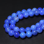 MJDCB Natural Stone Beads 8mm 43pcs Round Blue Dragon Vein Agate Loose Gemstone Bead Charms for Jewelry Making Bracelet Necklace Earring Pendant - color: Blue Dragon Vein Agate, size: 8mm