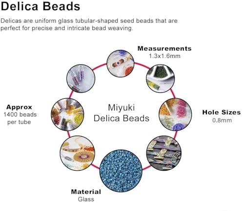Miyuki Delica Seed Beads Bundle: Size 11/0, Duracoat Opaque Lychee (DB2113), Lt Watermelon (DB2114) & Guava (DB2115) - 3 Tubes of 7.2 Grams ea