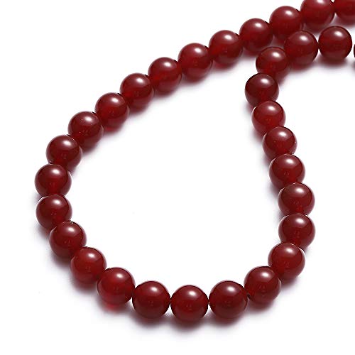 BEADIA Natural Red Agate Stone Round Loose Semi Gemstone Beads for Jewelry Making 6MM 61PCS - color: Red Agate, size: 6mm