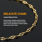 KYUNHOO 5 Meters Gold Plated Chains for Jewelry Making Sunflower Texture Chain Links Gold Stainless Steel Jewelry Chain 8MM Long Lip Chain for Jewelry Craft DIY with Jump Rings Lobster Clasps - color: Cross Oval Gold