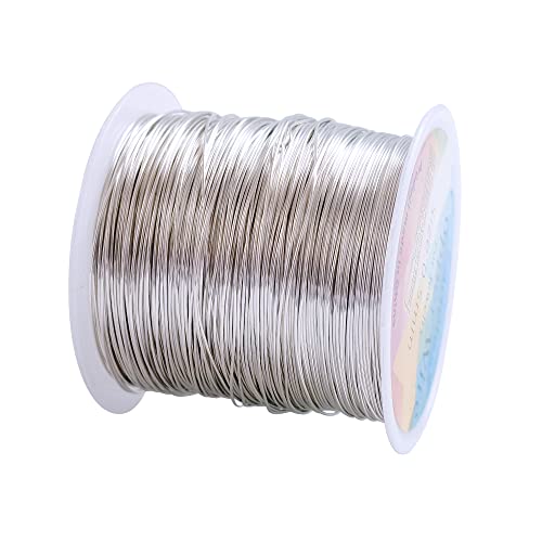 203 Feet Tarnish Resistant Copper Wires 24 Gauge/0.5mm Jewelry Craft Wires Beading Wire for Jewelry Making, Wire Wrapping and Crafting(Silver) - color: 1Silver, size: 24 Gauge