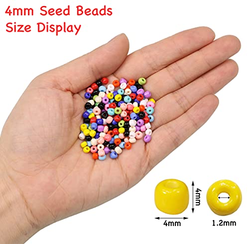 Bala&Fillic Purple Color 4mm Seed Beads About 1200pcs/100Grams in Bag, 6/0 Glass Craft Beads for Making Bracelet and Necklace (Purple) - color: Purple -4mm