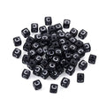FASHEWELRY 500Pcs Acrylic Cube Letter Beads 5x5x5mm Black Square Letter C Alphabet Beads for DIY Bracelet Necklace Jewelry Making - color: Letter C