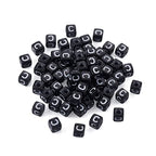 FASHEWELRY 500Pcs Acrylic Cube Letter Beads 5x5x5mm Black Square Letter C Alphabet Beads for DIY Bracelet Necklace Jewelry Making - color: Letter C