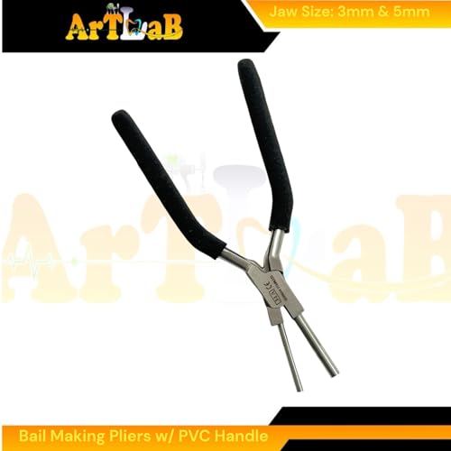 Bail Making Pliers with PVC Grip Handle | for Making S-Hooks, Ear Loops, Jump Loops, Bail, and More - German Stainless Steel ((J4A) 3 & 5mm Loops) - size: (J4A) 3 & 5mm Loops