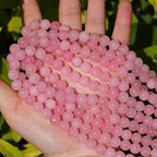 Natural Stone Beads Pink Jade 8mm Polished Round Smooth Gemstone Beads for Jewelry Making Supplies 15 Inch(45Beads) - color: Pink Jade 8mm-45pcs