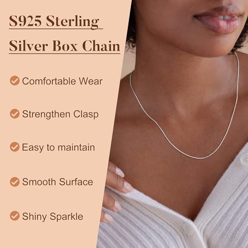 IEFWELL 14K-Real-Gold-Plated S925 Sterling Silver Chain Necklace for Women, 1.2/0.8mm Satellite Bead Cable Box Chains Set Hypoallergenic Sturdy Women's Chain Necklace, 16/18/20/22 Inch Jewelry Gifts - color: Box Chain, size: 18 Inch (Women's Average Lengt